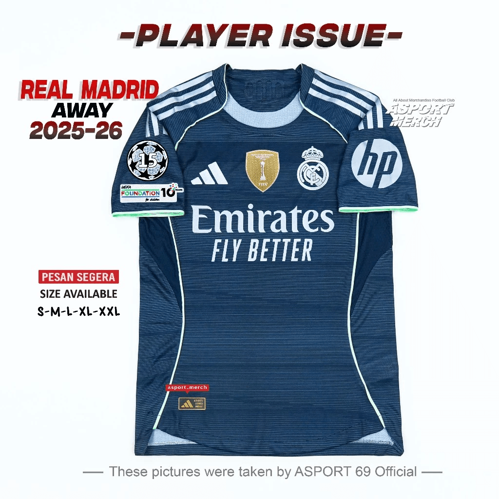 Jersey Real Madrid Player Issue Away 2025/2026