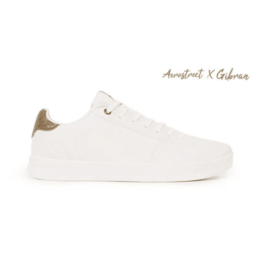 Aerostreet Batik Series 2.0 Sneakers Unisex Natural/Natural/Emas Sepatu Pria Casual Sporty Ringan Empuk